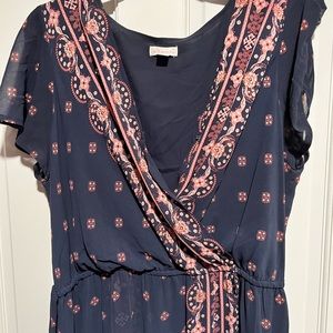 Navy and Pink Floor-length dress